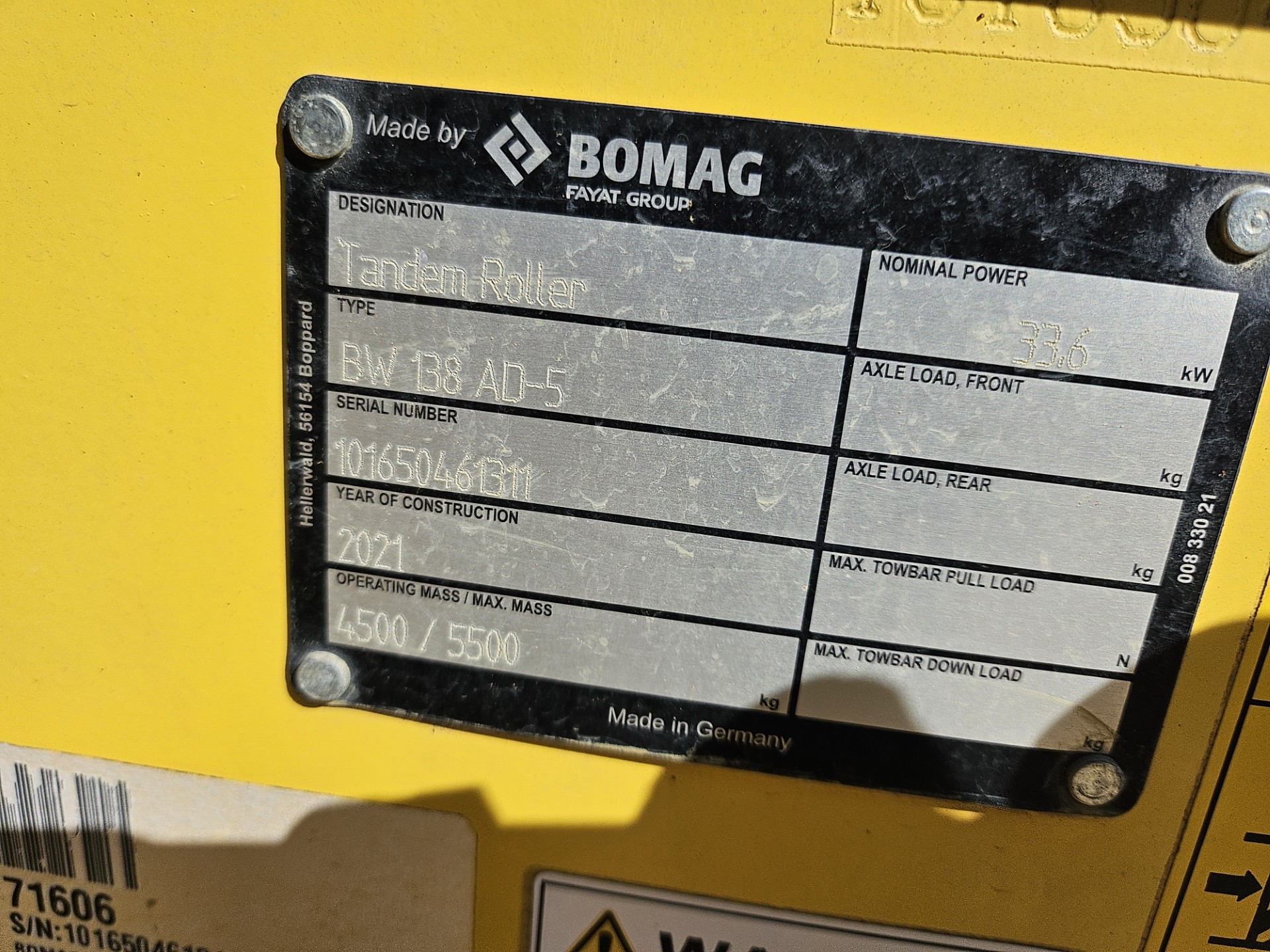 2021 Bomag BW 138 AD-5 Double Drum Roller - Image 7