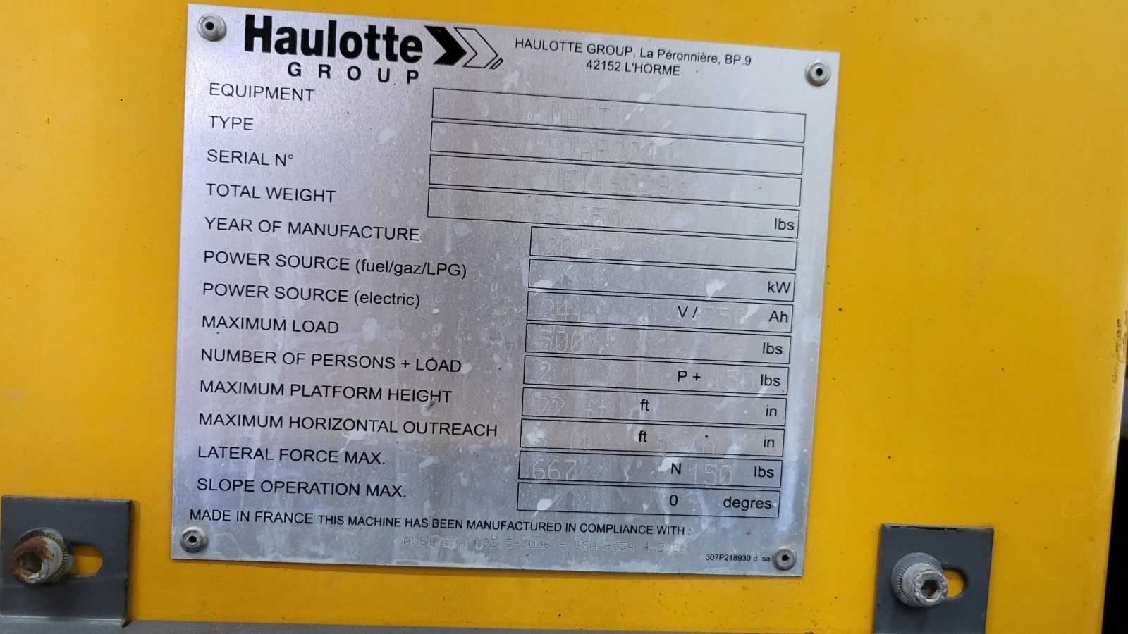 2016 Haulotte Star 22J 20ft Vertical Mast Boom Lift - Image 8