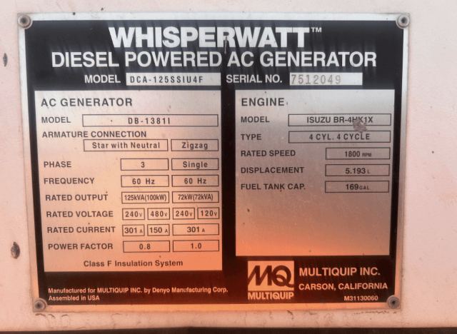 2018 Multiquip DCA125SSIU4F Trailer Mounted Diesel Generator - Image 20