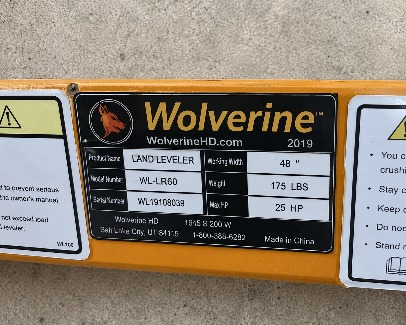 Wolverine 44" 3-Point Land Leveler Planer - Image 2