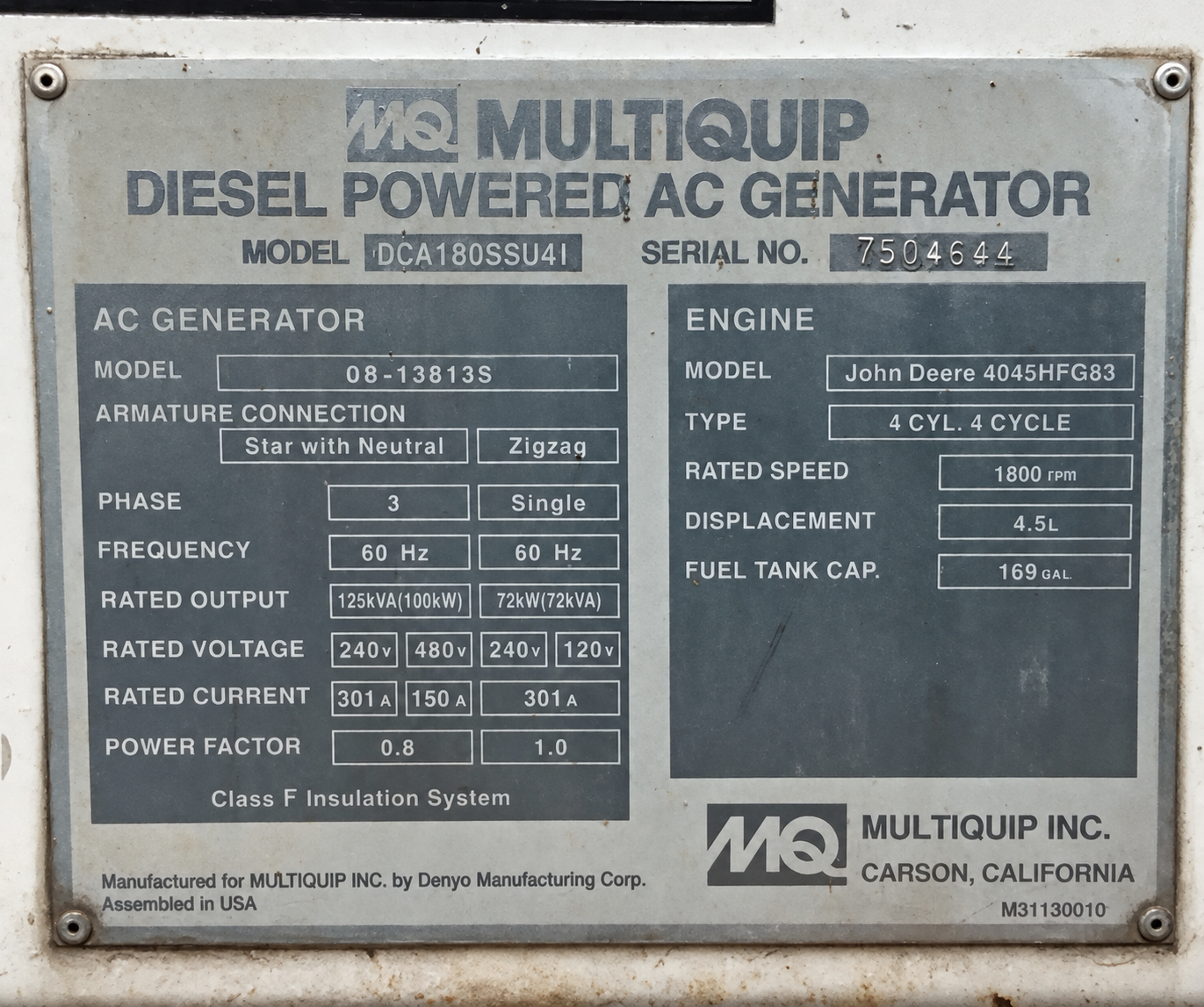 2015 Multiquip DCA125SSJU4I Trailer Mounted Used Diesel Generator - Image 6