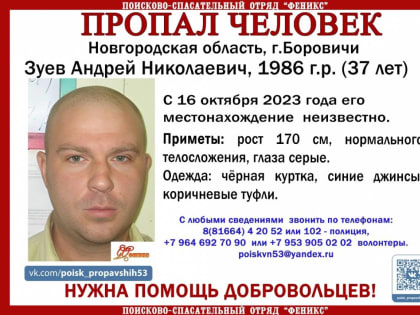 В Боровичах две недели ищут пропавшего 37-летнего мужчину
