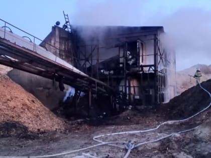 В Парфино на деревообрабатывающем предприятии тушили щепу