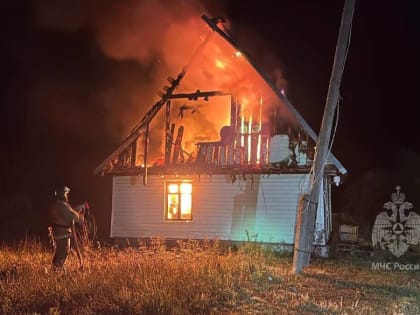 В Старой Руссе ночью горел нежилой дом
