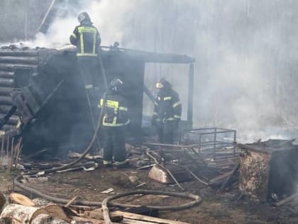 В Валдайском районе загорелись два гаража с автомобилями и баня