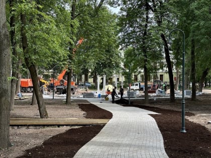Благоустройство сквера Профсоюзов близится к финишной прямой