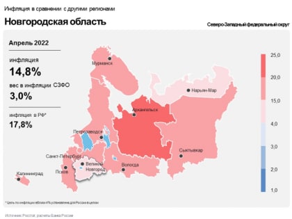 Инфографика: инфляция в Новгородской области продолжает ускоряться