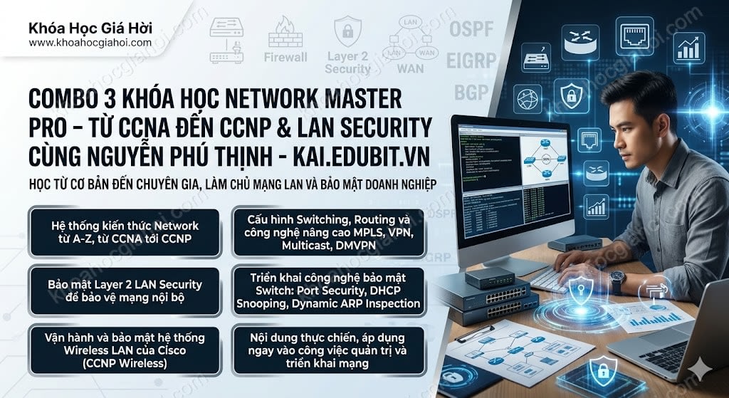 Combo 4 Khóa Học Trở Thành System & Network Engineer Chuyên Nghiệp Cùng NGN Networking Academy