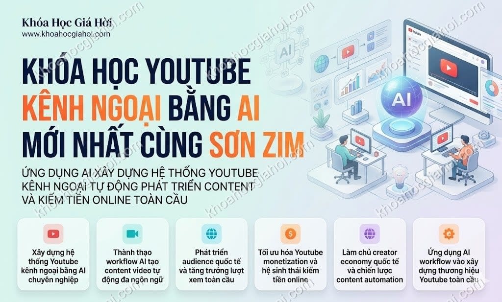 Khóa Học Youtube Kênh Ngoại Bằng AI Mới Nhất Cùng Sơn Zim