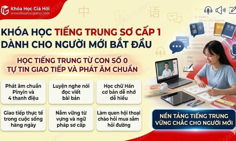 Khóa Học Tiếng Trung Sơ Cấp 1 - Dành Cho Người Mới Bắt Đầu