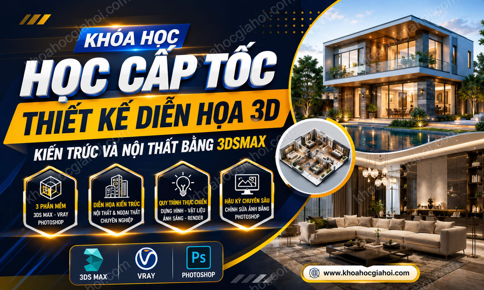 Khóa Học Học Cấp Tốc Thiết Kế Diễn Họa 3d Kiến Trúc Và Nội Thất Bằng 3dsmax