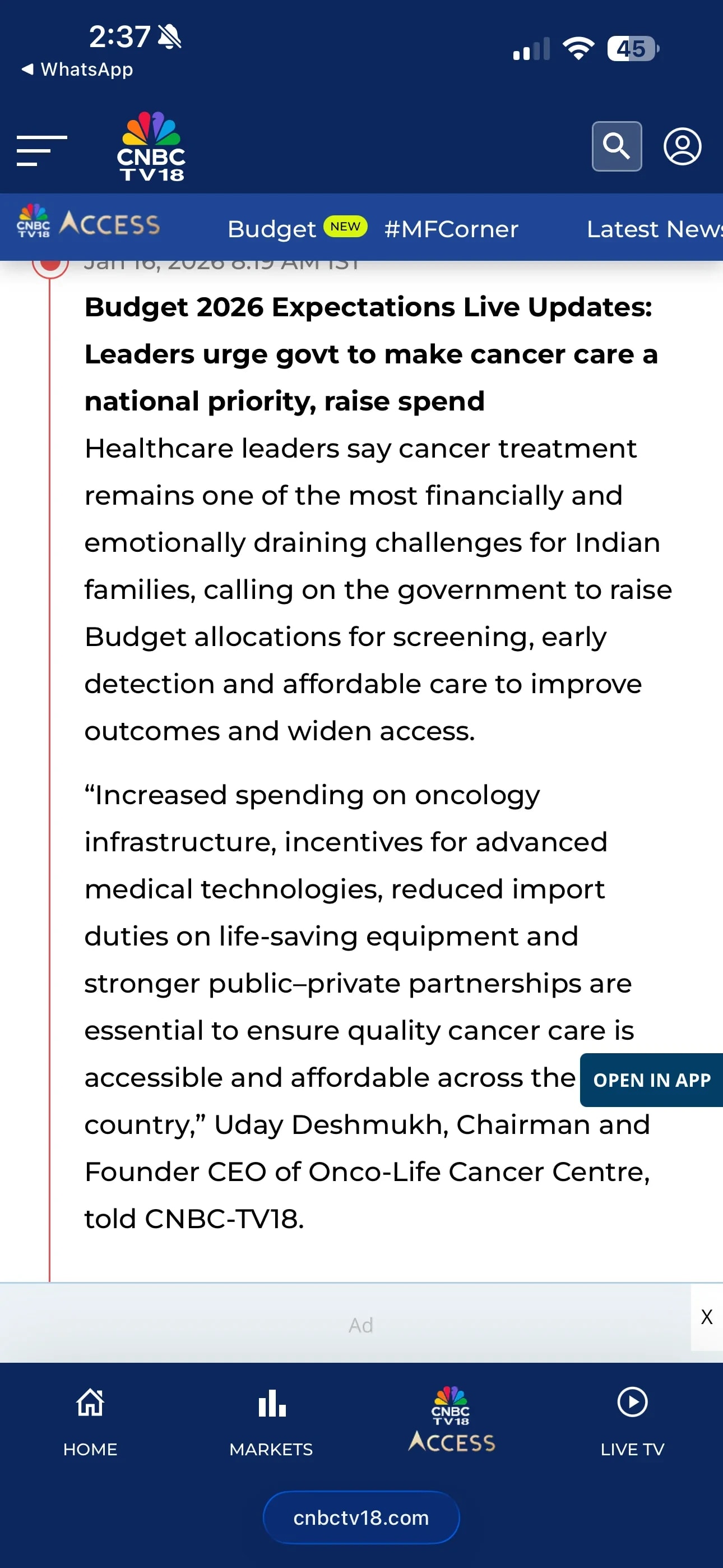 CNBC TV 18