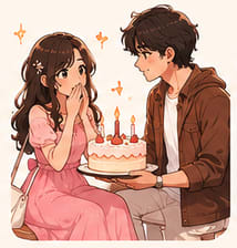 Our Little Birthday Date ❤️ greeting card template