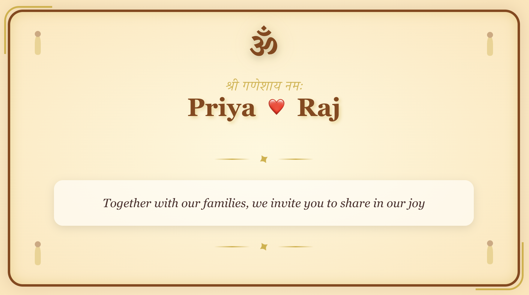 Hindu Wedding Invitation - Wedding Greeting Card Templates