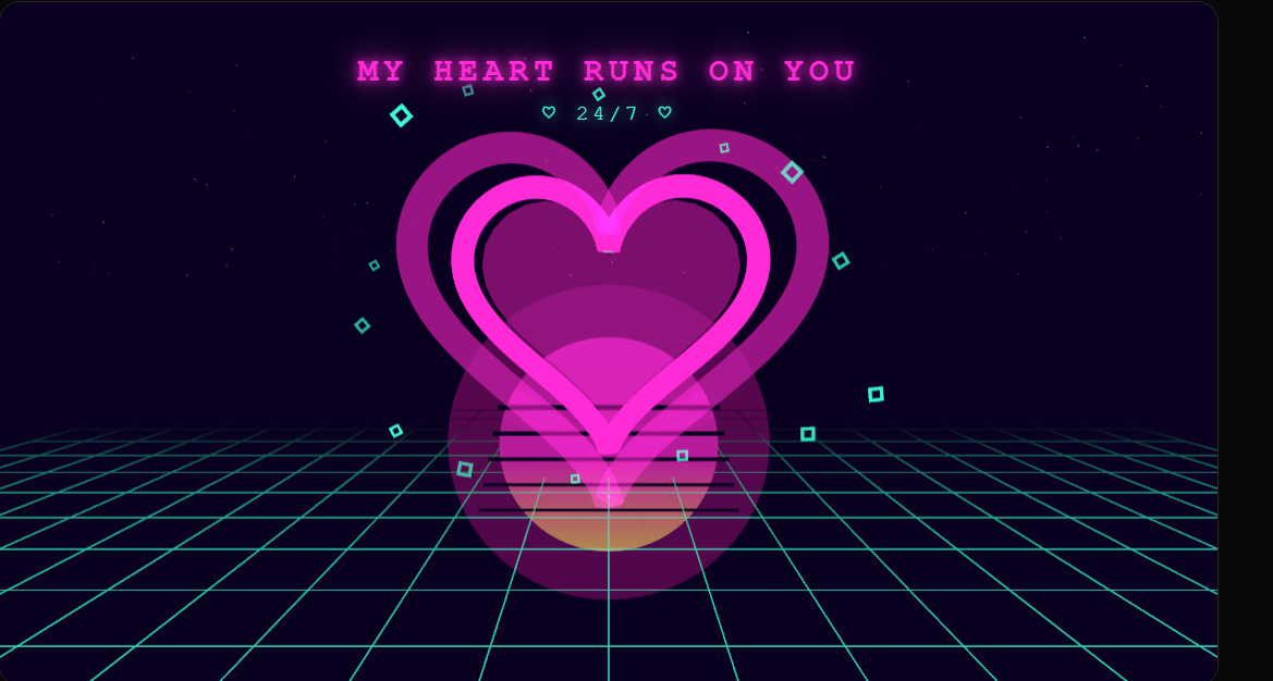 Neon Pulse Heart - General Greeting Card Templates