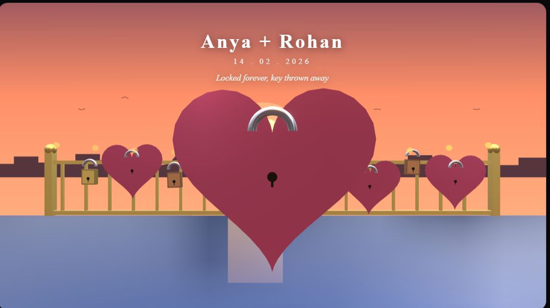 Love Lock Bridge - Anniversary Greeting Card Templates