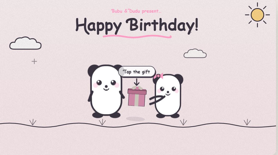 Bubu & Dudu Birthday (3D Doodle) - Birthday Greeting Card Templates