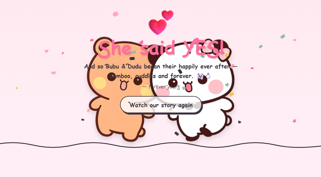 Bubu & Dudu Proposal (Cute Love Story) — animated wedding greeting card template