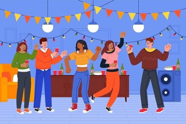 Party Behind the Door — animated general greeting card template