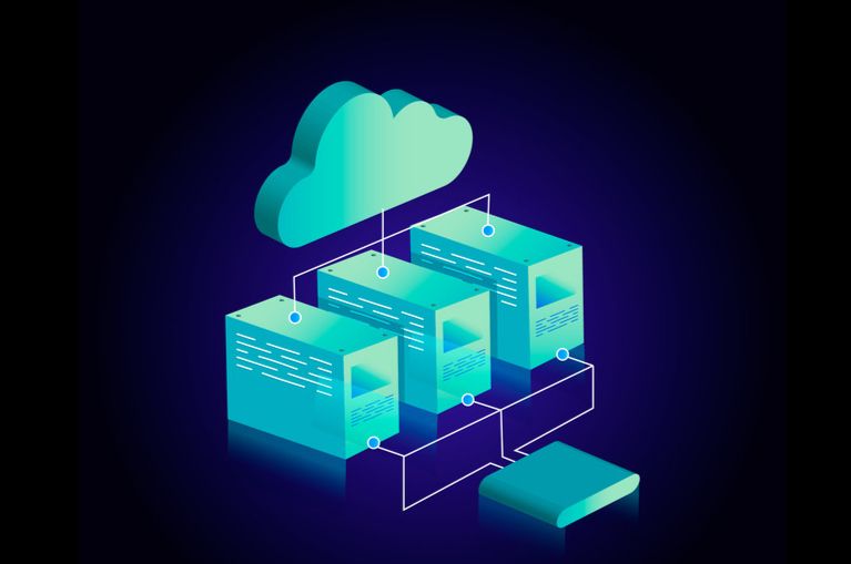 Image showing Identity and Access Management with data centers linked to cloud.