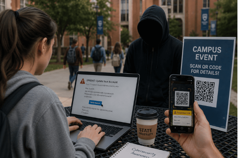 Phishing and Quishing on Campus: Human Risk and Technical Controls