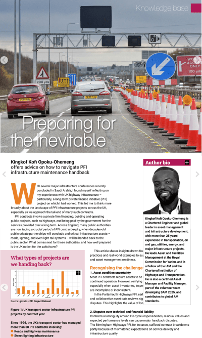 Preparing for the Inevitable: Navigating PFI Infrastructure Maintenance Handback