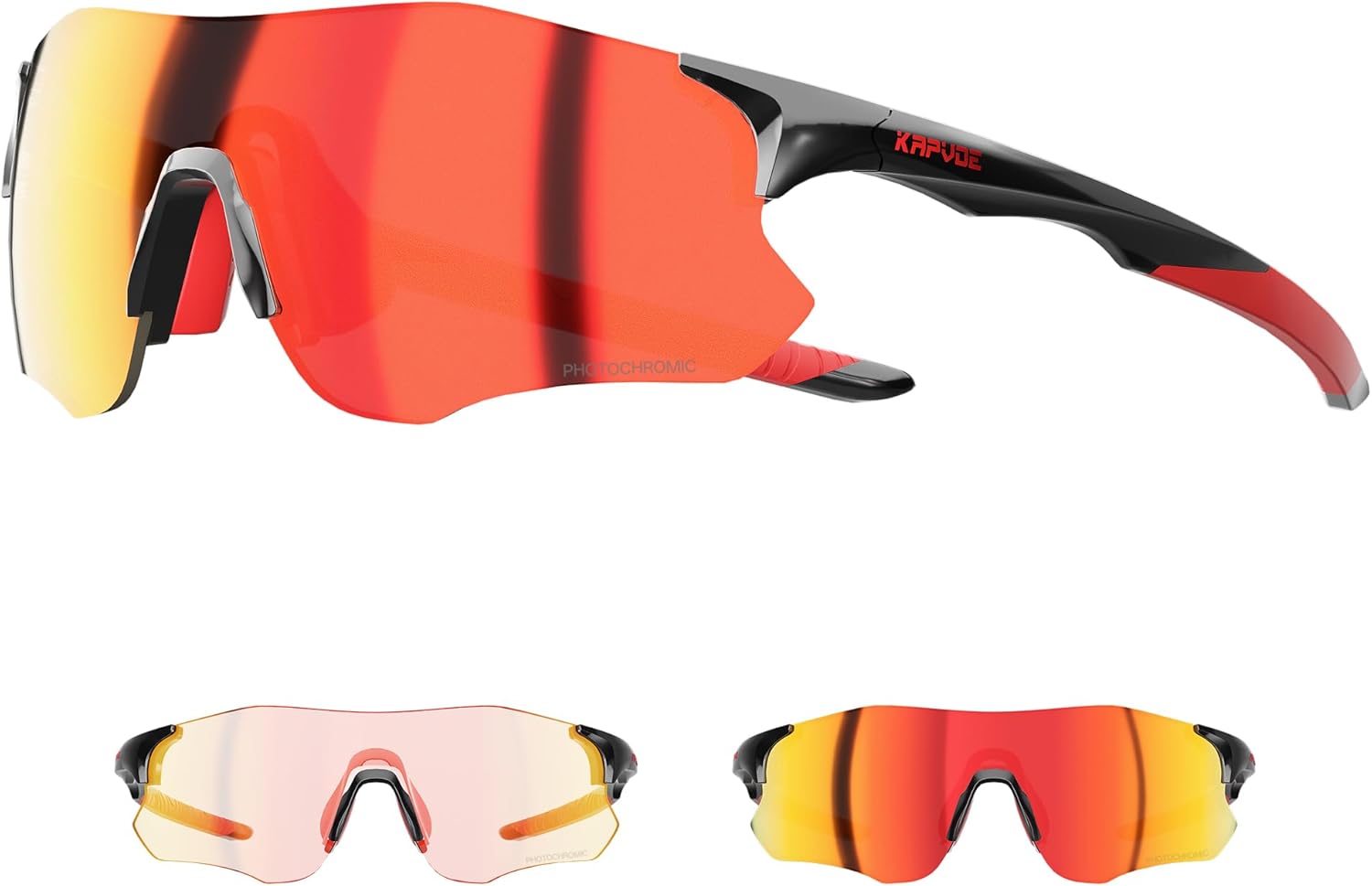 Kapvoe Lunettes Velo Photochromique - Équipement sports extrêmes haute performance