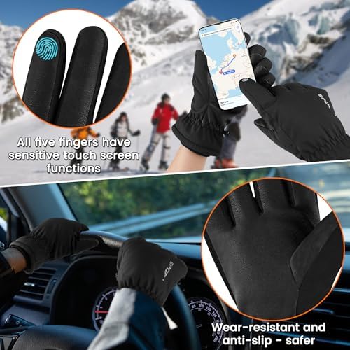 Vue 3 de Gants Dhiver Gants Tactiles