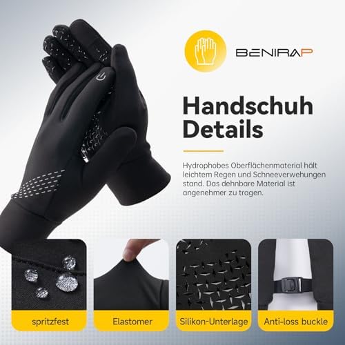 Vue 3 de Gants Chauds Pour Hommes