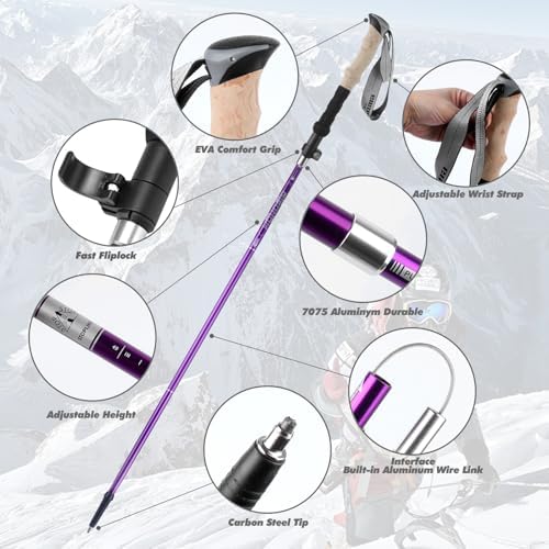 Vue 2 de Gibohom Batons De Randonnee