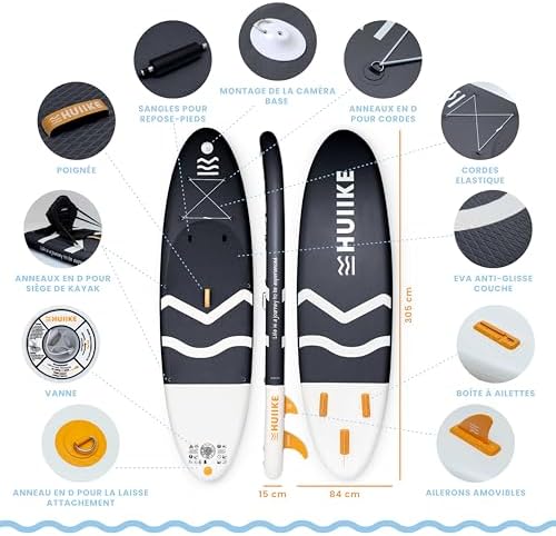 Vue 2 de Huiike Paddle Gonflable Adulte