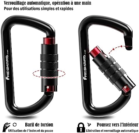Vue 3 de Freskaro Pcs Mousqueton Verrouillage