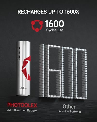 Vue 4 de Photoolex Pile Rechargeable Aa
