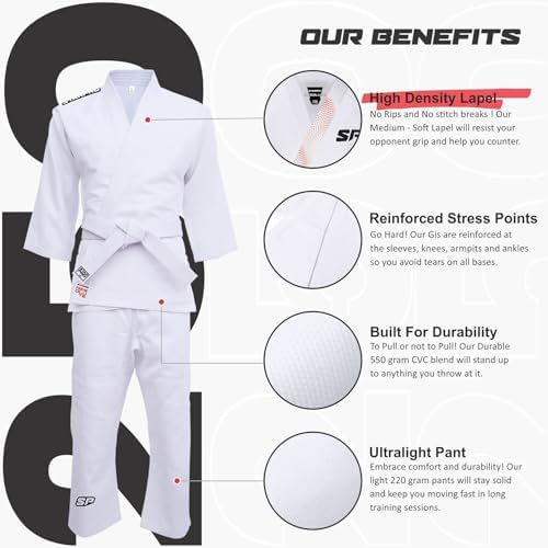 Vue 3 de Judo Kimono Gi Grammes