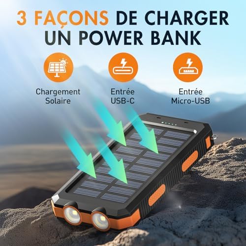 Vue 3 de Vikeri Power Bank Chargeur