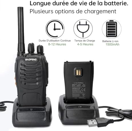 Vue 4 de Baofeng Talkie Walkie Longue