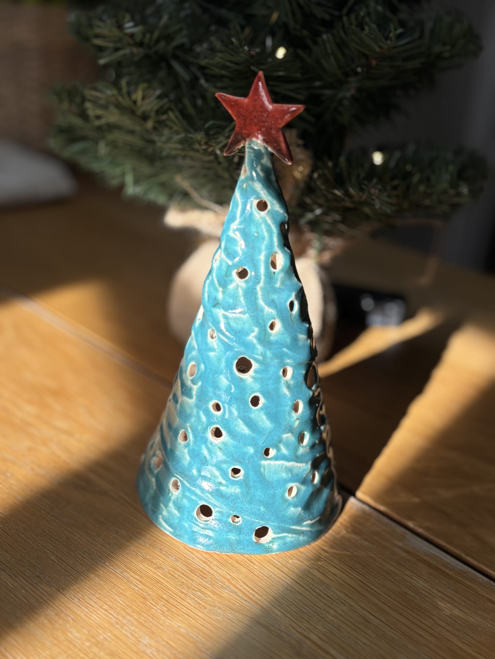 Ceramic Christmas Tree Tealight Holder | Handmade Christmas Decor | InchyArt