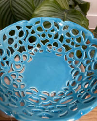 Bowl from above showing the circular openwork design