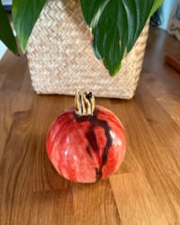 Handmade Ceramic Pomegranate – Red Pottery Home Decor – view 3