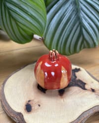 Handmade Red Ceramic Pomegranate – Decorative Pomegranate Sculpture – view 2