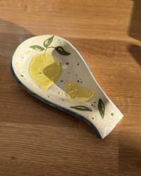 Handmade Ceramic Lemon Spoon Rest – Hand-Painted Pottery Kitchen Rest – view 4