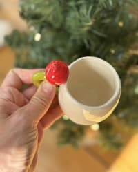 Handmade Ceramic Espresso Cup 90ml – Pomegranate Coffee Mug – view 3