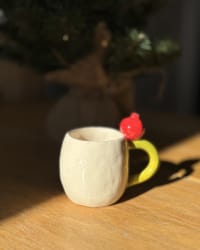 Handmade Ceramic Espresso Cup 90ml – Pomegranate Coffee Mug – view 6
