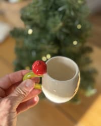 Handmade Ceramic Espresso Cup 90ml – Pomegranate Coffee Mug – view 7