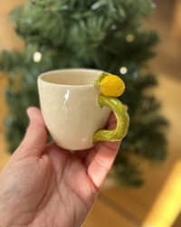 Handmade Ceramic Lemon Espresso Cup – Colourful Coffee Mug – view 4