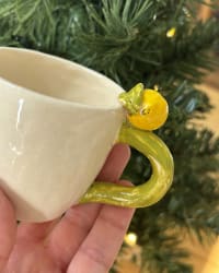 Handmade Ceramic Lemon Espresso Cup – Colourful Coffee Mug – view 5