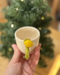 Handmade Ceramic Lemon Espresso Cup – Colourful Coffee Mug – view 6