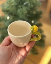 Handmade Ceramic Lemon Espresso Cup – Colourful Coffee Mug – view 3