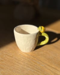 Handmade Ceramic Lemon Espresso Cup – Colourful Coffee Mug – view 9