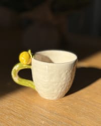 Handmade Ceramic Lemon Espresso Cup – Colourful Coffee Mug – view 8